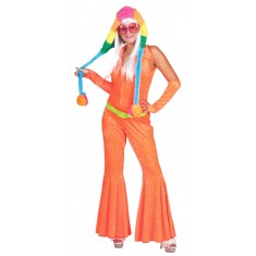 Disco Jumpsuit - Neon Orange - Women