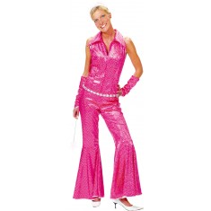 Pink Disco Jumpsuit - Pink Boogie Night - Women