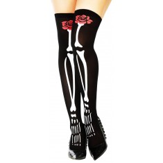 Pair of Stockings - Dia De Los Muertos - Black