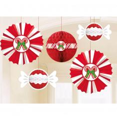 3D Christmas paper suspensions x5