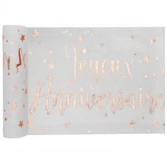 3m cotton table runner - Happy Birthday Rose Gold