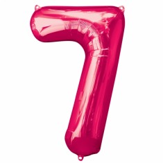 Pink Mylar Balloon Number 7