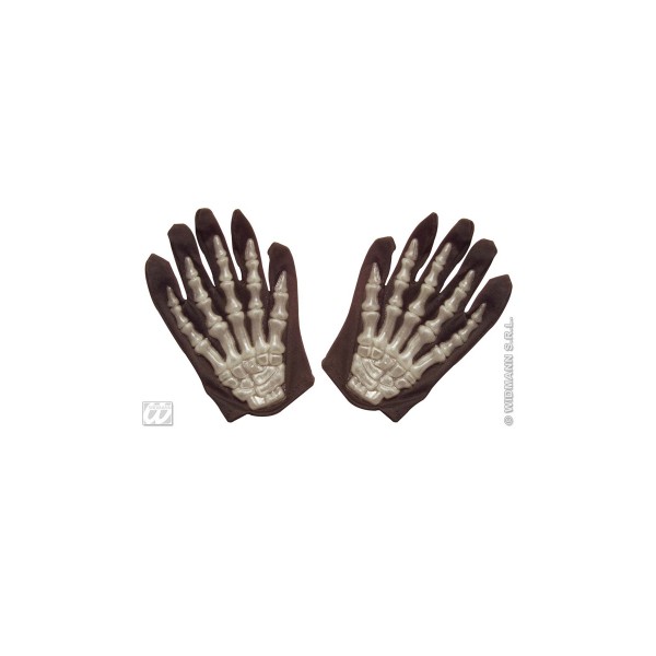 Phosphorescent Skeleton Gloves – Gray – Child - 8408G_A