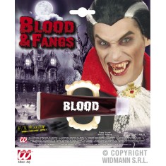 Tube of Fake Blood and Dentures