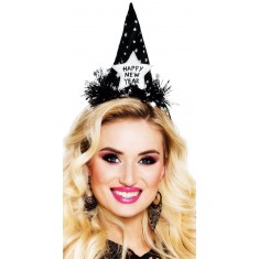 Headband with Hat - Happy New Year - Black