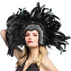 Brazilian Headdress Black Feathers - Adult