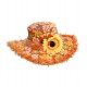 Miniature Sunflower Ibiza Hippie Hat - Orange
