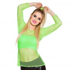 Neon green fishnet shirt - Women
