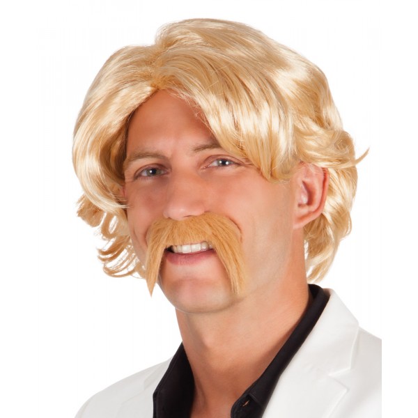 Chuck Wig With Mustache - Blonde - 86336