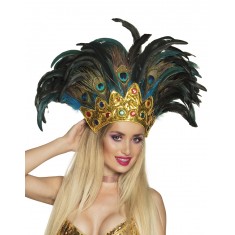 Peacock Feather Headdress - Sequins