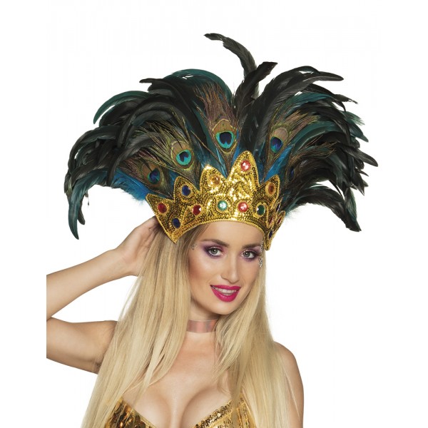 Peacock Feather Headdress - Sequins - 52111