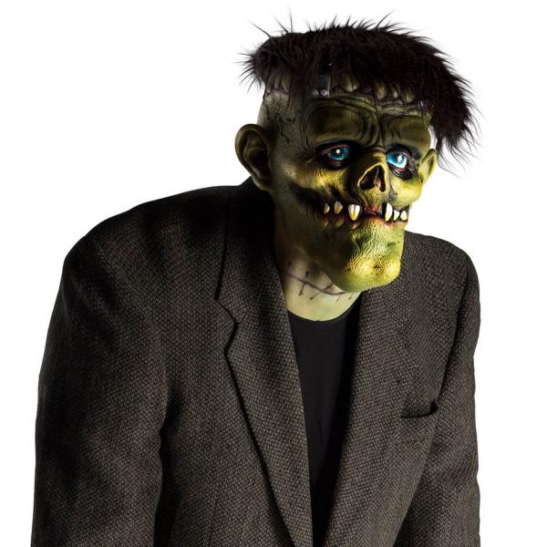 Creepy monster latex mask with hair - 97573