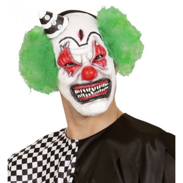 Green Killer Clown Half Mask - 00841