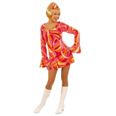 Seventies Dress (Pink) - 70s Costume (Disco)