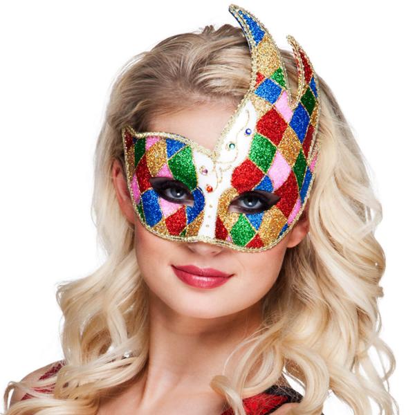 Venetian Wolf Mask - Colorful - 00200