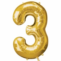 Gold Mylar Balloon Number 3