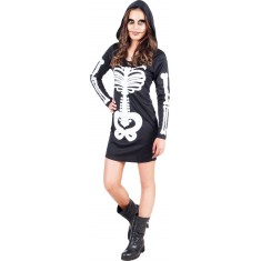 Skeleton Costume - Hooded Dress - Teen
