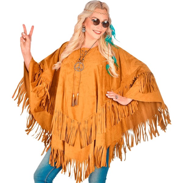 Suede Poncho - Hippie - Woman - 09829-Parent