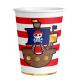 Miniature 8 Paper Cups - Pirate Map - 250 ml