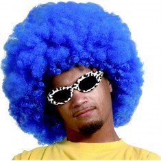 Extra Large Blue Afro Wig