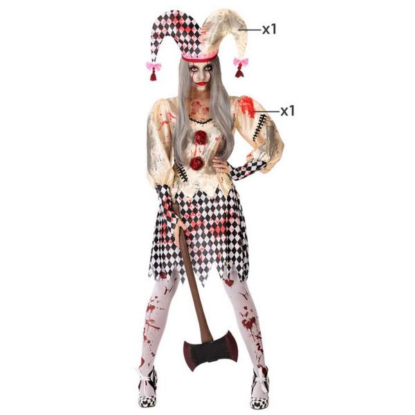 Bloody Harlequin Costume: Beige - Women - Parent-55540