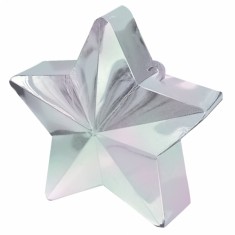 Iridescent White Star Balloon Weight