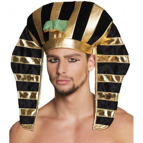 Gold and Black Pharaoh Headdress - 04272