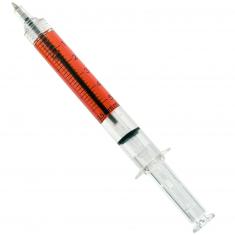 SYRINGE PEN WITH BLOOD