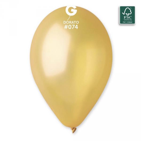 10 Metallic Balloons - 30 Cm - Gold - 321838GEM