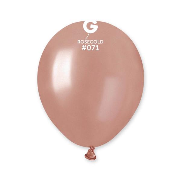 50 Metallic Balloons 13 Cm - Rose gold - 057102GEM
