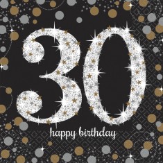 Sparkling Celebrations 30th Birthday Napkins x16