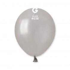 50 Metallic Balloons 13 Cm - Silver