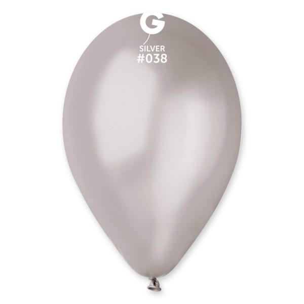 50 Metallic Balloons 30 Cm - Silver - 113808GEM