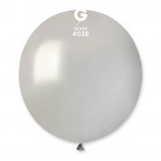 10 Metallic Balloons - 48 Cm - Silver