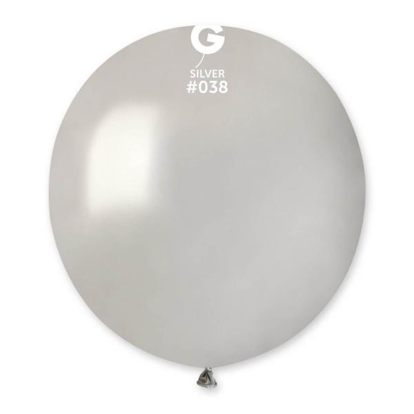 10 Metallic Balloons - 48 Cm - Silver - 153897GEM