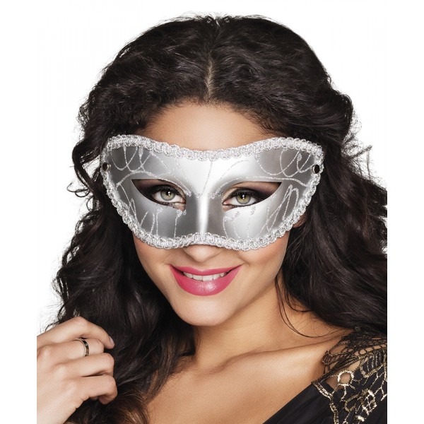 Venetian Wolf Mask - Silver - 00213