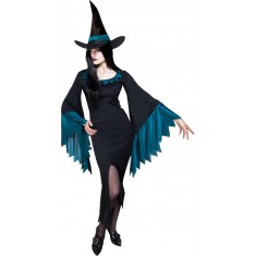 Witch Costume - Black and Blue - Adult
