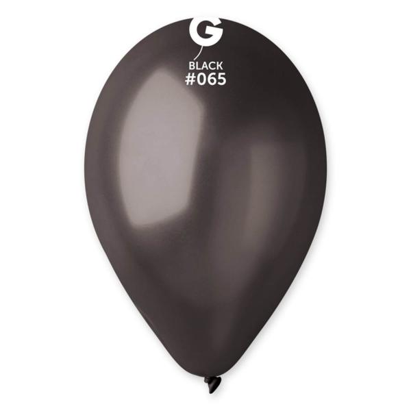 50 Metallic Balloons 30 Cm - Black - 116502GEM