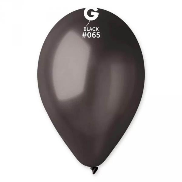  10 Metallic Balloons - 30 Cm - Black - 306224GEM