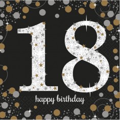 Sparkling Celebrations 18th Birthday Napkins x16