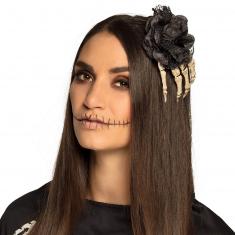 Skeleton hand hair barrette