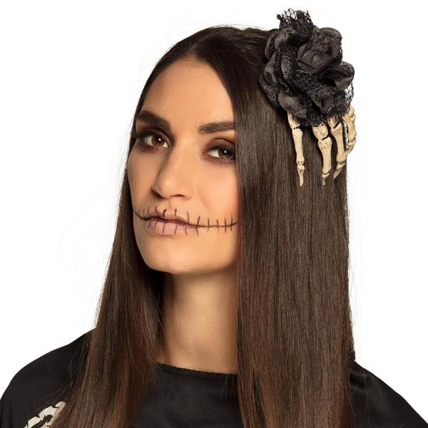 Skeleton hand hair barrette - 72270