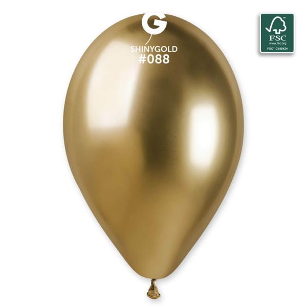 5 Shiny Balloons - 33 Cm - Gold - 327007GEM