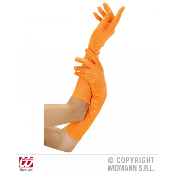 Neon Orange Long Gloves - 9501A