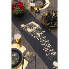 Fabric table runner 5m - Gold disc