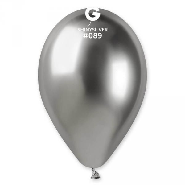 5 Shiny Balloons - 33 Cm - Silver - 327014GEM