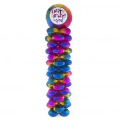 Stand with 16 Happy Birthday foil balloons