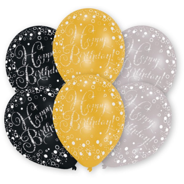 Sparkling Celebrations Birthday Balloons x6 - 9901069