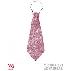 Wide Pink Sequin Tie