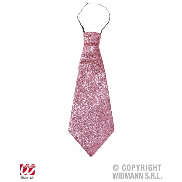 Wide Pink Sequin Tie - 9367C